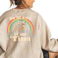 Autism Be In Awe Of My 'Tism Meme Autistic Raccoon Women's Oversized Sweatshirt Back Print Sand