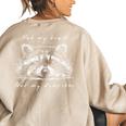 Cute Baby Raccoon Women's Oversized Sweatshirt | Fun Back Print Sand