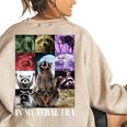 In My Feral Era Awesome Raccoon Raccoon Cringy Meme Women's Oversized Sweatshirt Back Print Sand