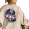 Ferret Moon Howling Women's Oversized Sweatshirt – Cozy Back Print Sand