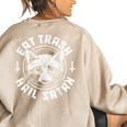 Gothic Raccoon Women’s Oversized Sweatshirt – Fun Back Print Sand