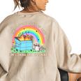 Groovy This Little Light-Of Mine Dumpster Fire Raccoon Women's Oversized Sweatshirt Back Print Sand