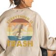 Oversized Women's Sweatshirt - Vintage Raccoon Back Print - Eco Appeal Sand