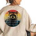 Raccoon Back Print Women's Oversized Sweatshirt | Cozy Wildlife Style Sand