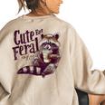 Raccoon Coffee Lover Women's Sweatshirt - Vintage & Oversized Sand
