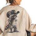 Raccoon Cowboy Graphic Sweatshirt - Oversized Back Print for Men & Women Sand