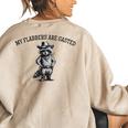 Raccoon Cowboy Oversized Women's Sweatshirt - Graphic Back Print Sand