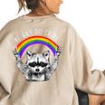 Raccoon LGBTQ Pride | Be Gay Do Crime Rainbow Women's Oversized Sweatshirt Sand