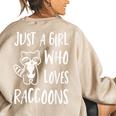 Raccoon Lover Oversized Sweatshirt - Back Print for Women Sand