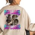 Raccoon Meme Women's Oversized Sweatshirt | Even Baddies Get Saddies Sand