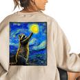 Raccoon Starry Night Women's Oversized Sweatshirt - Van Gogh Gift Sand