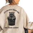 Raccoon Sweatshirt - Funny Women's Oversized Back Print Sand