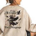Raccoon Theme Women's Oversized Sweatshirt | Quirky Conduit Back Print Sand