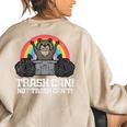 Raccoon Trash Can Not Cant Street Cat Men Women Kids Women's Oversized Sweatshirt Back Print Sand