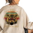 Raccoon Trash Panda Women's Oversized Cartoon Sweatshirt - Fun Back Print Sand