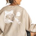Raccoon Trash Panda Women's Sweatshirt - Meme Back Print Sand
