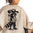 Raccoon Western Country Oversized Sweatshirt - Men's & Women's Cowboy Style Sand
