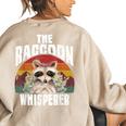 The Raccoon Whisperer Raccoon's Lover Vintage Retro Women's Oversized Sweatshirt Back Print Sand