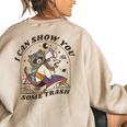 Racoonicorn Women's Oversized Sweatshirt - Whimsical Back Design Sand