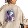 Rats Howling at the Moon Sweatshirt - Women's Oversized Back Print Sand