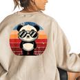 Retro Panda In Sunglasses BBQ Pool Party Panda Women's Oversized Sweatshirt Back Print Sand