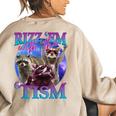 Retro Raccoon Meme Women's Oversized Sweatshirt | Fun Back Print Sand