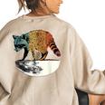 Retro Trashpanda On The Half Moon Vintage Raccoon Women's Oversized Sweatshirt Back Print Sand
