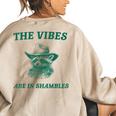 Sarcastic Raccoon Cowboy Oversized Sweatshirt for Women | Rustic Vibes Sand