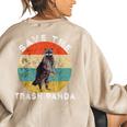 Save the Trash Panda Women's Sweatshirt - Retro Raccoon Sunset Sand