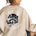 Save The Trash Pandas Raccoon Lover Women's Oversized Sweatshirt Sand