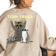 Team Trash Animals Women's Oversized Sweatshirt - Back Print Sand