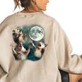 Three Possum Moon Meme Women's Oversized Sweatshirt – Fun & Unique Sand