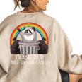 Trash Can Not Trash Can't Raccoon Trash Panda Women's Oversized Sweatshirt Back Print Sand