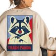 Trash Panda Raccoon Lover Poster Animal Women's Oversized Sweatshirt Back Print Sand