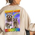 Tummy Ache Survivor Raccoon Women's Oversized Sweatshirt | Small Sand