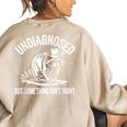 Undiagnosed But Something Ain't Right Cowboy Raccoon Women's Oversized Sweatshirt Back Print Sand