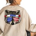 USA Patriotic Trash Panda Women's July 4th Oversized Sweatshirt Sand