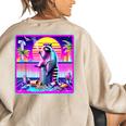 Vaporwave Raccoon Retrowave Women's Oversized Sweatshirt Sand