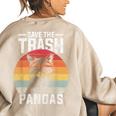 Vintage Raccoon Sweatshirt - Eco-Friendly Back Print Women's Oversized Sand