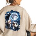 Women's Oversized Sweatshirt - Animal Howling Meme - Cozy Design Sand