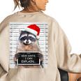Women's Oversized Sweatshirt - Dear Santa Raccoon Christmas Back Print Sand