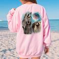 3 Racoon Moon Howling Raccoon Head For Men Women Kid Women's Oversized Sweatshirt Back Print Light Pink
