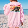 Adopt a Street Cat Sweatshirt - Funny Raccoon Lovers, Women's Oversized Light Pink