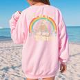 Autistic Raccoon Women's Oversized Sweatshirt - Fun Meme Back Print Light Pink