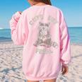 Cute But Feral Sarcastic Raccoon Small Women's Oversized Sweatshirt Back Print Light Pink