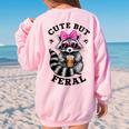 Cute Raccoon Oversized Sweatshirt - Fun Back Print for Women Light Pink