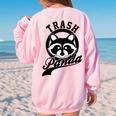 Cute Trash Panda Raccoon Save The Trash Panda Meme Women's Oversized Sweatshirt Back Print Light Pink