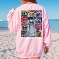 In My Feral Era Raccoon Animal Meme Racoons Team Trash Women's Oversized Sweatshirt Back Print Light Pink