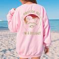 First Of All I'm A Delight Sarcastic Raccoon Lover Women's Oversized Sweatshirt Back Print Light Pink