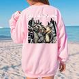 Let's Get Trashed Raccoon And Opossum Drinking Beer Women's Oversized Sweatshirt Back Print Light Pink